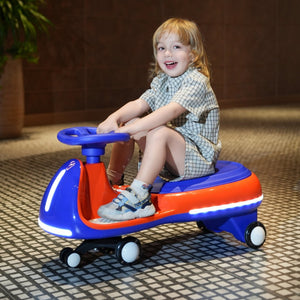 English Elm 12v Kids Ride on Twist Car with Dual Motors Led Wheels Bluetooth and Learning Content W1760P384599