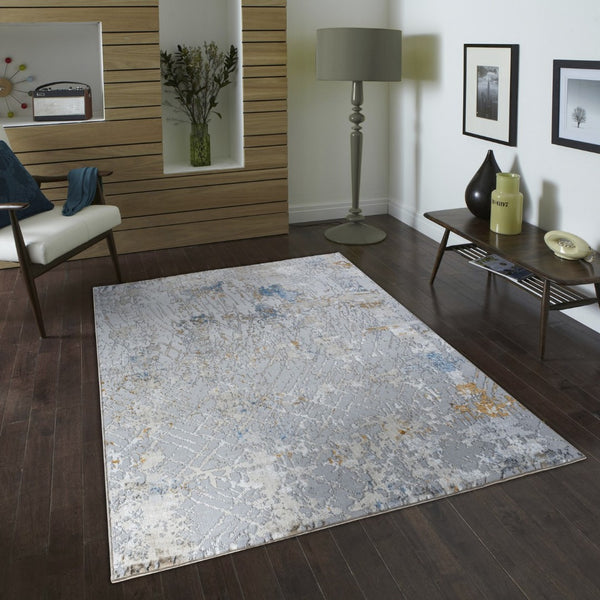 English Elm Textures Soft White Multi 2 Ft. 7 In. X 7 Ft. Area Rug - Durable, Stain-Resistant, Pet-Friendly Design B186P181127-GIGA