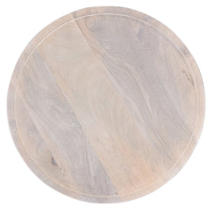 English Elm Contemporary Mango Wood Pedestal Side Table, 18" Round Solid Accent End Table, Natural Grain Finish B011P216679