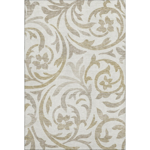 HomeRoots 5' X 8' Elegant Floral Washable Area Rug with UV Protection - Durable, Stain Resistant, Timeless Design 664136