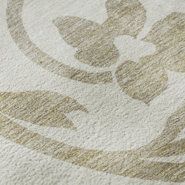 HomeRoots 8' X 10' Ivory Beige Floral Area Rug - Washable, UV Protected, Durable Design for Busy Homes 664138
