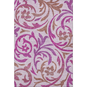 HomeRoots 8' X 10' Elegant Lavender Blush Floral Area Rug - Washable, UV-Protected, Stain-Resistant Design! 664144