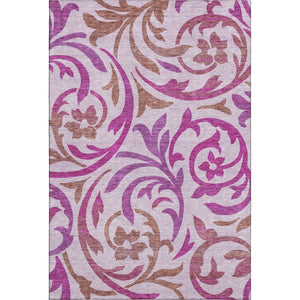 HomeRoots 10' Floral Lavender Blush & Ivory Area Rug - Washable, UV Protected, Durable Design for Families 664146