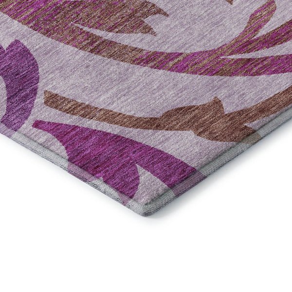 HomeRoots 10' Floral Lavender Blush & Ivory Area Rug - Washable, UV Protected, Durable Design for Families 664146