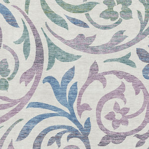 HomeRoots 10' X 14' Elegant Floral Washable Area Rug - Stain-Resistant, UV Protected, Ideal for Family Homes 664158