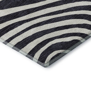 HomeRoots 5' X 8' Modern Black Ivory and Gray Abstract Area Rug - Washable, Durable, UV-Protected Design for Homes 664166