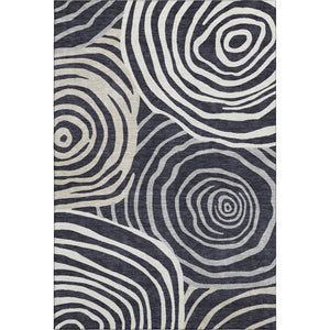 HomeRoots 10' X 14' Stylish Black Ivory Gray Abstract Washable Area Rug with UV Protection for All Spaces 664170