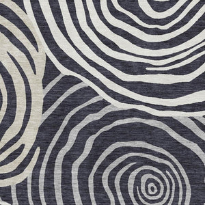 HomeRoots 10' X 14' Stylish Black Ivory Gray Abstract Washable Area Rug with UV Protection for All Spaces 664170