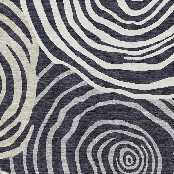 HomeRoots 10' X 14' Stylish Black Ivory Gray Abstract Washable Area Rug with UV Protection for All Spaces 664170