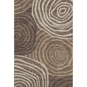 HomeRoots 10' X 14' Stylish Brown Taupe Ivory Abstract Area Rug – Washable, UV Protected, Pet-Friendly Design 664188