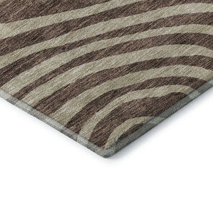 HomeRoots 10' X 14' Stylish Brown Taupe Ivory Abstract Area Rug – Washable, UV Protected, Pet-Friendly Design 664188