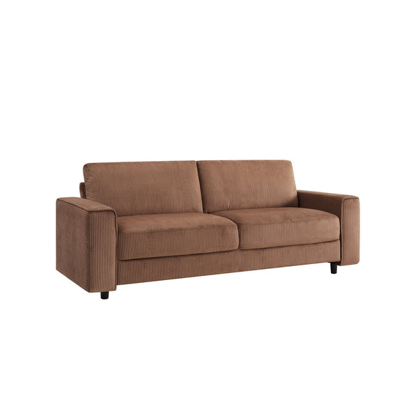 English Elm Modern Minimalist Corduroy Sectional Sofa Set - 3-Piece Brown Design For Cozy, Stylish Living Spaces B347S00007