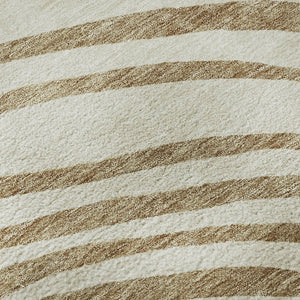 HomeRoots 8' Gold Ivory and Brown Abstract Round Rug - Washable, UV Protected, Perfect for Modern Spaces! 664191