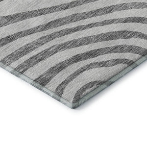 HomeRoots 9' X 12' Abstract Area Rug in Gray, Silver & Beige – Washable, UV Protected, Stain Resistant Design 664199