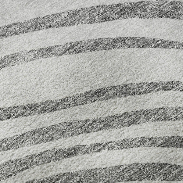 HomeRoots 9' X 12' Abstract Area Rug in Gray, Silver & Beige – Washable, UV Protected, Stain Resistant Design 664199