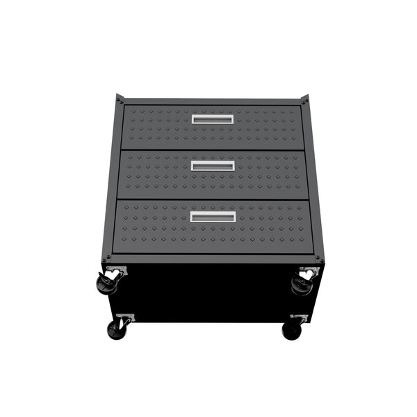 English Elm Rolling Metal Garage Cabinet with Locking Doors Diamond Texture Industrial Storage Charcoal Grey B365P398219