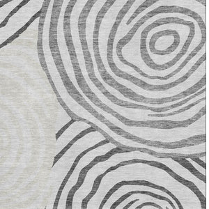 HomeRoots 10' Gray Silver Beige Abstract Area Rug - Washable, UV Protected, Stain Resistant for Busy Homes 664200