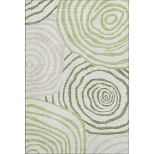 HomeRoots 8' X 10' Abstract Washable Area Rug in Green, Gray & Ivory – Durable, UV Protected, Family-Friendly Design 664204