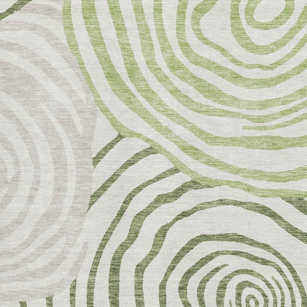 HomeRoots 8' X 10' Abstract Washable Area Rug in Green, Gray & Ivory – Durable, UV Protected, Family-Friendly Design 664204