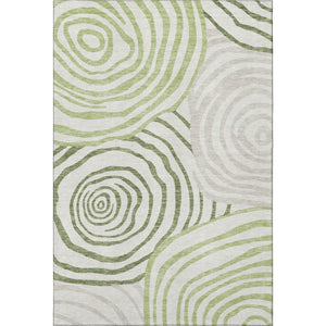 HomeRoots 8' X 10' Abstract Washable Area Rug in Green, Gray & Ivory – Durable, UV Protected, Family-Friendly Design 664204