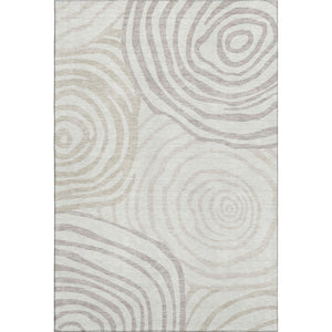 HomeRoots 5' X 8' Abstract Washable Area Rug in Ivory, Beige, and Khaki - UV Protected, Stylish & Durable! 664208
