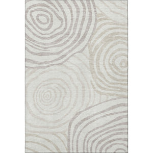 HomeRoots 5' X 8' Abstract Washable Area Rug in Ivory, Beige, and Khaki - UV Protected, Stylish & Durable! 664208