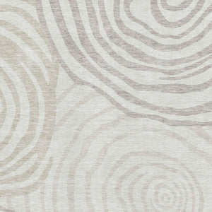 HomeRoots 8' X 10' Washable Ivory Khaki Abstract Area Rug with UV Protection - Durable, Stylish, Easy Care! 664210