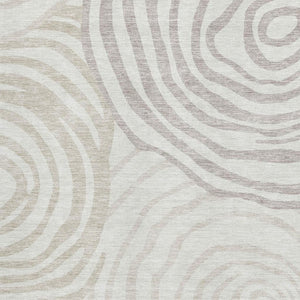 HomeRoots 9' X 12' Abstract Ivory Beige Khaki Area Rug - Stain-Resistant, UV Protected, Modern & Durable Design 664211