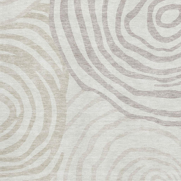 HomeRoots 9' X 12' Abstract Ivory Beige Khaki Area Rug - Stain-Resistant, UV Protected, Modern & Durable Design 664211