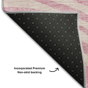 HomeRoots 10' X 14' Stylish Pink, Gray & Ivory Abstract Area Rug with UV Protection & Stain Resistance Features 664218