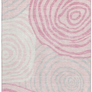HomeRoots 10' X 14' Stylish Pink, Gray & Ivory Abstract Area Rug with UV Protection & Stain Resistance Features 664218