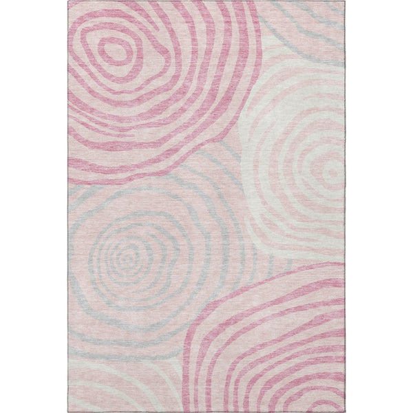 HomeRoots 10' X 14' Stylish Pink, Gray & Ivory Abstract Area Rug with UV Protection & Stain Resistance Features 664218