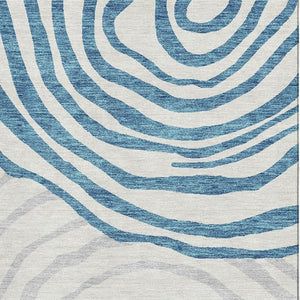 HomeRoots 8' X 10' Teal, Silver & Gray Abstract Washable Area Rug - UV Protected, Stain Resistant, Modern Elegance 664228