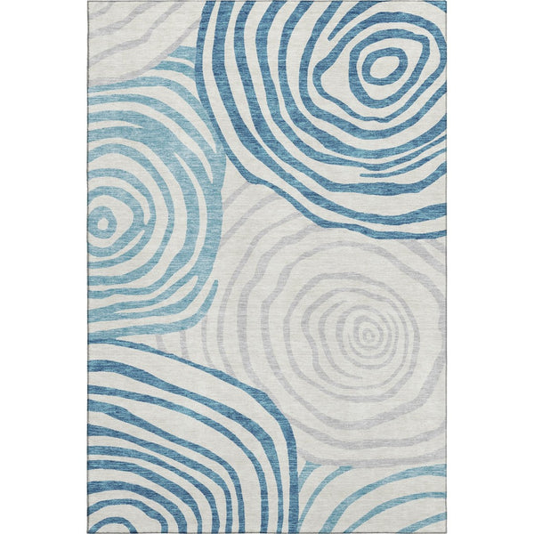 HomeRoots 10' X 14' Teal Silver Gray Abstract Area Rug - Washable, UV-Protected, Durable for High Traffic Spaces 664230