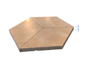 English Elm Hexagon Gold Beige Yellow Marble Tiles - Polished & Textured Natural Stone For Elegant Interiors W1696P262334