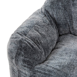 English Elm Soft Tore Lounger Memory Foam Bean Bag Chair with Armrests — Modern Blue-Gray Sofa for Game Room Comfort B2741P330122