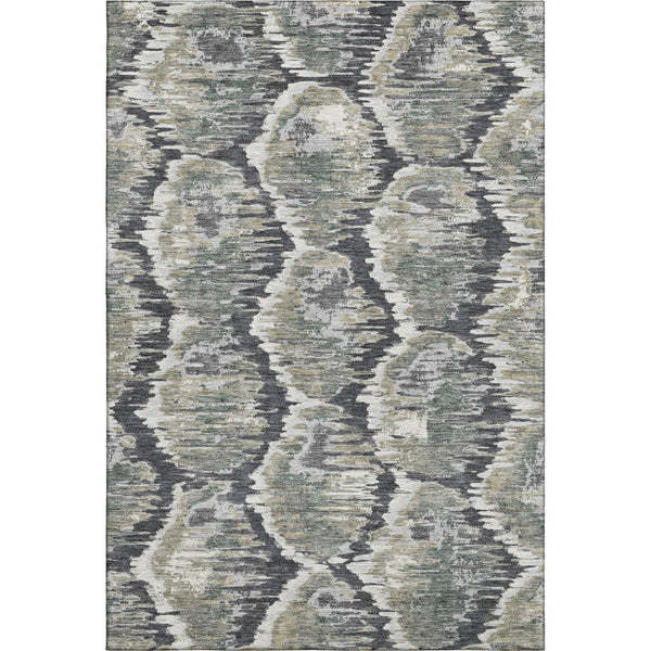 HomeRoots 10' Charcoal Ivory Gray Diamond Area Rug - Washable, UV Protected, Perfect for Active Homes! 664338