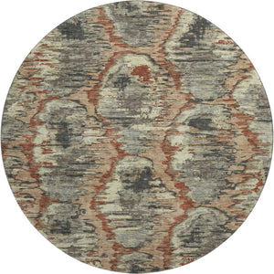 HomeRoots 8' Copper Gray and Beige Diamond Area Rug - Washable, UV Protected, Durable Comfort for All Spaces 664341