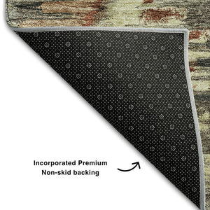 HomeRoots 10' X 14' Copper Gray & Beige Diamond Area Rug - Washable, UV Protected, Stain Resistant for Homes 664344