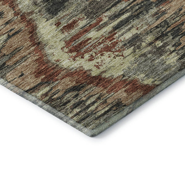 HomeRoots 10' X 14' Copper Gray & Beige Diamond Area Rug - Washable, UV Protected, Stain Resistant for Homes 664344