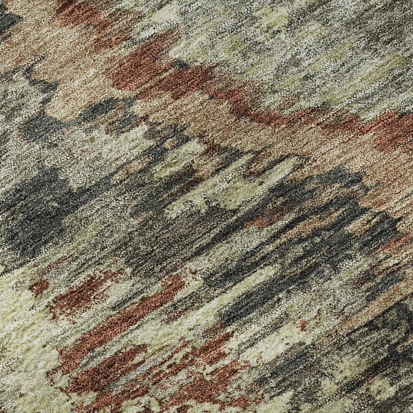 HomeRoots 10' X 14' Copper Gray & Beige Diamond Area Rug - Washable, UV Protected, Stain Resistant for Homes 664344