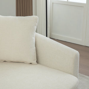 English Elm 56.3'' Oversized Barrel Lounger Chenille Cuddle Chair with Pocket Spring Deep Seat Beige W3118S00035
