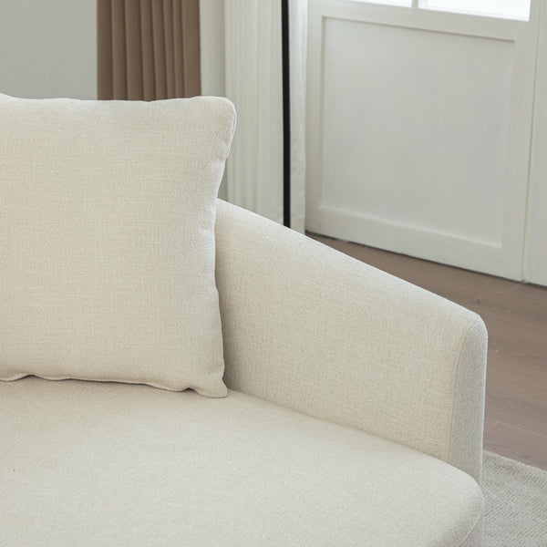 English Elm 56.3'' Oversized Barrel Lounger Chenille Cuddle Chair with Pocket Spring Deep Seat Beige W3118S00035
