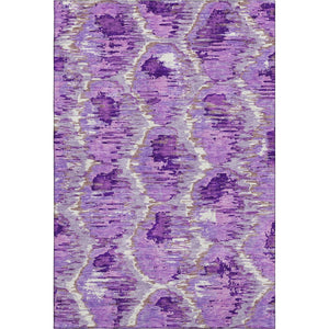 HomeRoots 5' X 8' Elegant Lavender Ivory Taupe Diamond Area Rug, Washable, UV Protected & Stain Resistant 664364