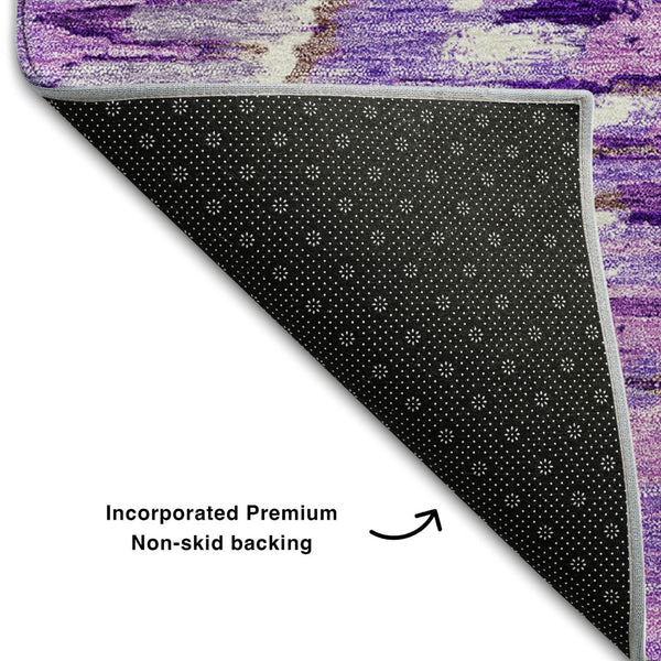 HomeRoots 5' X 8' Elegant Lavender Ivory Taupe Diamond Area Rug, Washable, UV Protected & Stain Resistant 664364