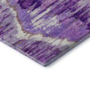 HomeRoots 5' X 8' Elegant Lavender Ivory Taupe Diamond Area Rug, Washable, UV Protected & Stain Resistant 664364