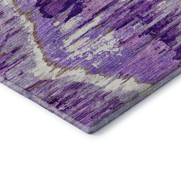HomeRoots 5' X 8' Elegant Lavender Ivory Taupe Diamond Area Rug, Washable, UV Protected & Stain Resistant 664364