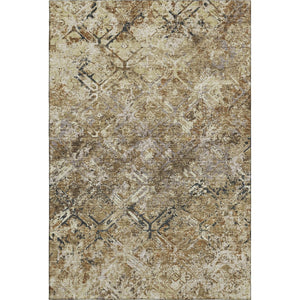 HomeRoots 10' X 14' Stylish Beige, Gray & Brown Diamond Area Rug - Washable, UV Protected & Stain Resistant! 664392