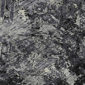 HomeRoots 10' Black Gray Silver Diamond Washable Area Rug - UV Protected, Stain Resistant, Perfect for Homes! 664398