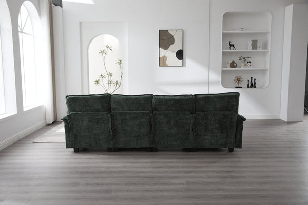 English Elm United We Win 106" U-Shape Sectional Sofa - Cozy Chenille Couch With Storage Ottoman & Usb Ports W1568S00228-GIGA